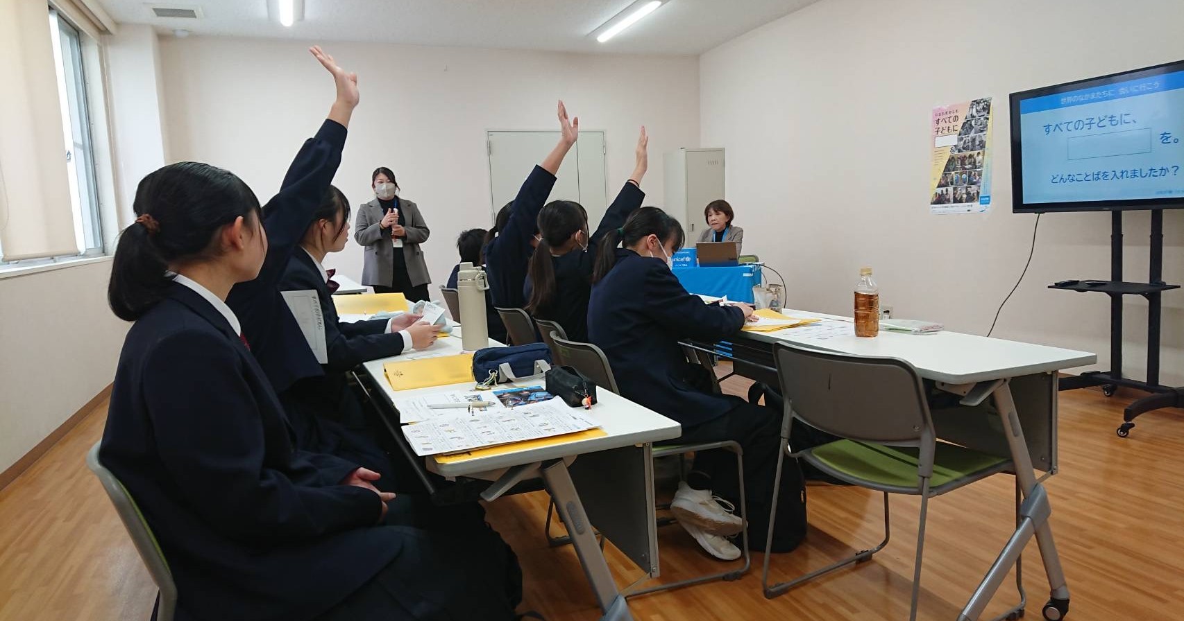 12月4日（木）愛知県ユニセフ協会展示ルームにて学習会を開催/犬山市立南部中学校1年生の皆さん